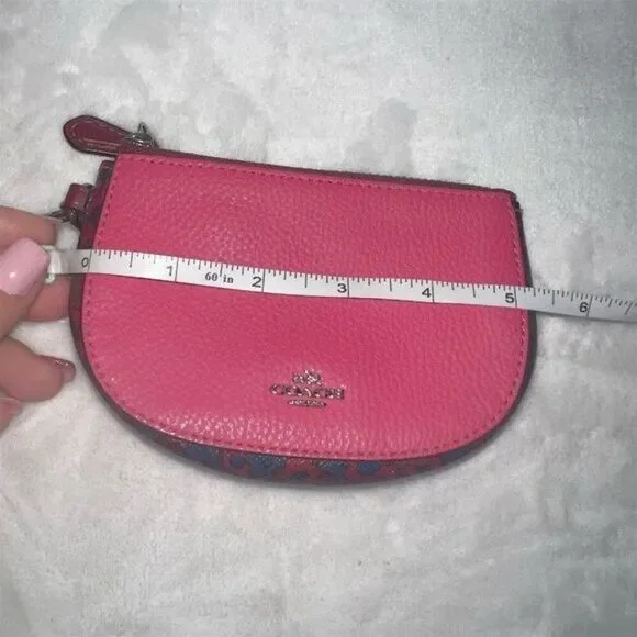Coach Women's Pink Signature Wristlet Pouch with Strap - F22716 - Picture 7 of 9